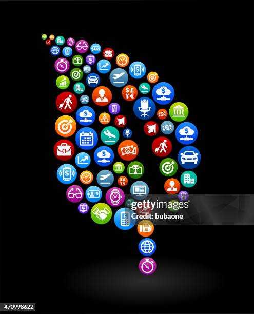 leaf business and finance vector buttons background - limo stock illustrations