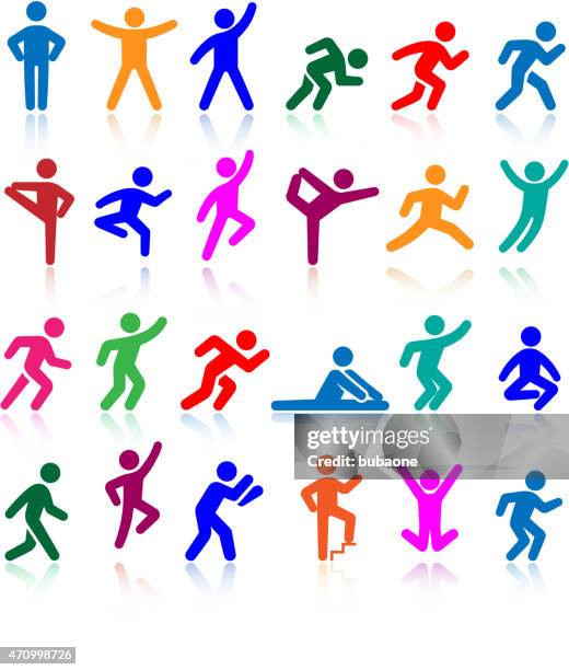 active lifestyle people and vitality vector icon set - traditional sport stock illustrations