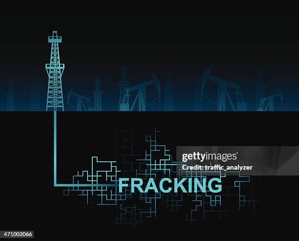 stockillustraties, clipart, cartoons en iconen met fracking - fraccen