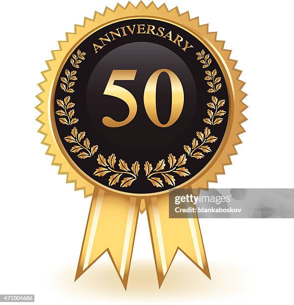 fifty year anniversary - celebrating number 50 stock illustrations