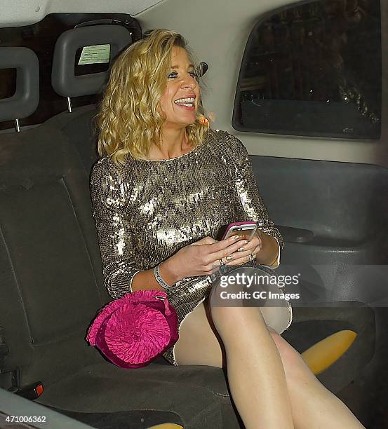 Katie Hopkins leaves The BGBT Awards held at The Landmark Hotel on April 24, 2015 in London, England.