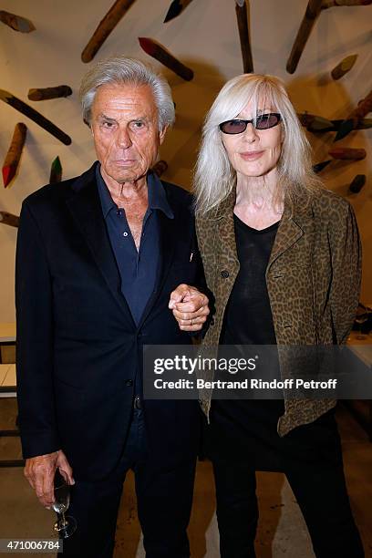 Francois Catroux and his wife Betty attend the 'A Moment of Reconstruction' - Informal Dinner and Concert held at VNH Gallery on April 24, 2015 in...