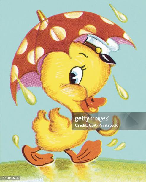 chick - rain drop stock illustrations