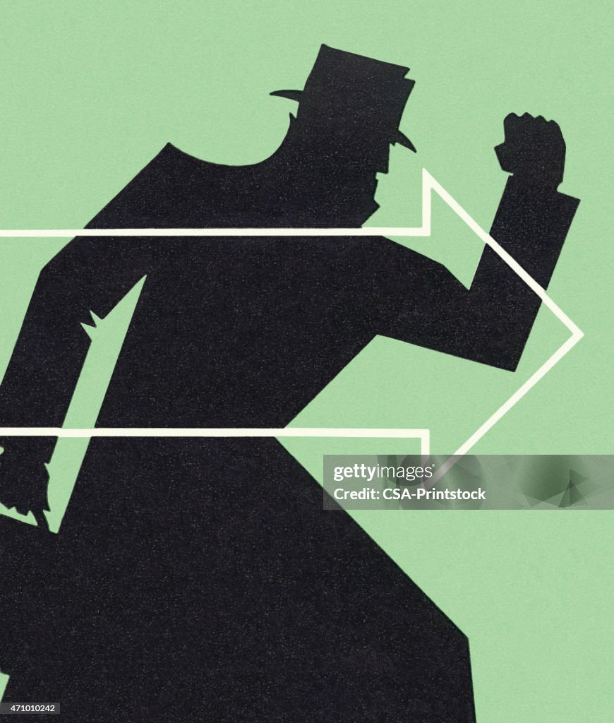 Shadow of a Man Hurrying