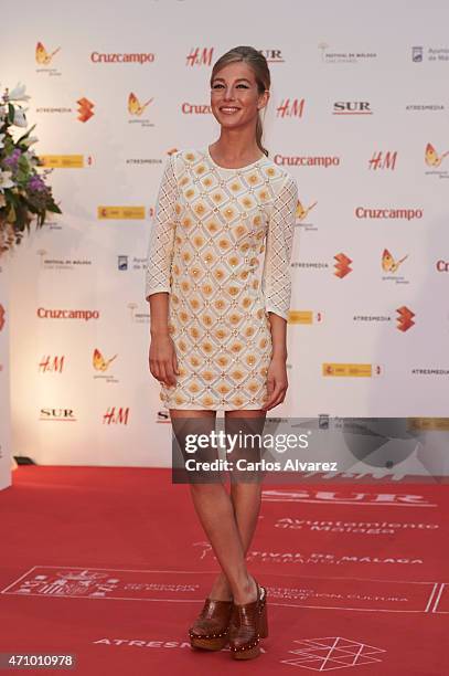 Spanish actress Charlotte Vega attends "Aprendiendo a Conducir" premiere during the 18th Malaga Spanish Film Festival at Cervantes Theater on April...