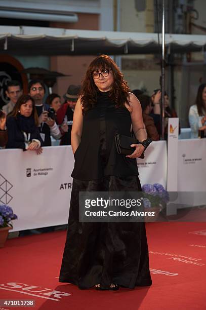 Spanish director Isabel Coixet attends "Aprendiendo a Conducir" premiere during the 18th Malaga Spanish Film Festival at Cervantes Theater on April...