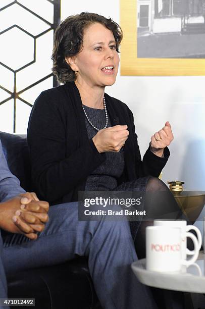 Cecilia Munoz speaks onstage at "An Evening With John Legend" hosted by POLITICO to kick-off White House Correspondents' weekend at Longview Gallery...