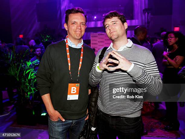 David Fine and Josh Garrett attend the TAA Party during the 2015 Tribeca Film Festival at Spring Studio on April 24, 2015 in New York City.