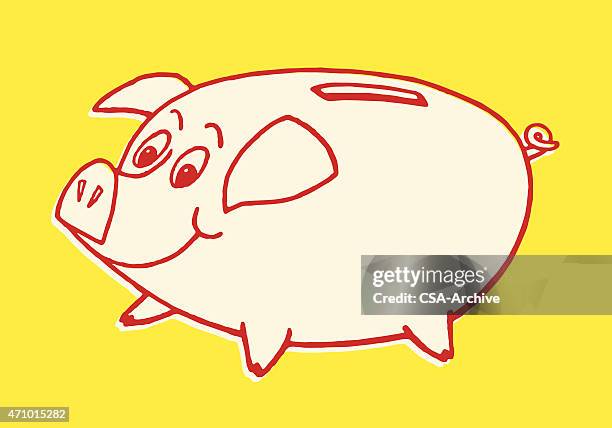 piggy bank - nickel stock illustrations