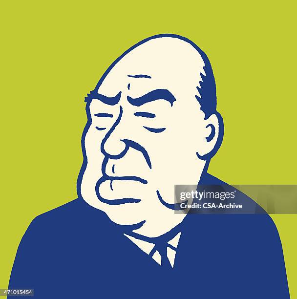 serious man - man eyebrows stock illustrations