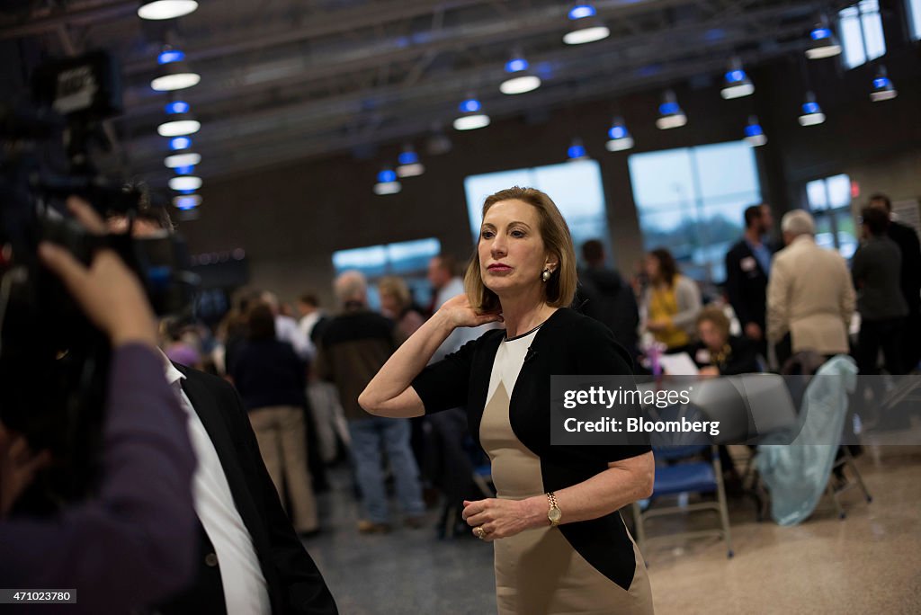 Former Hewlett-Packard CEO and Likely Republican Presidential Candidate Carly Fiorina Meets Voters