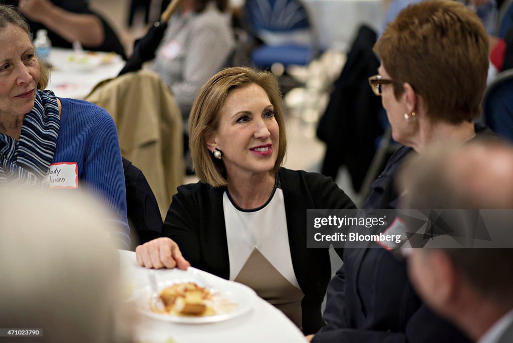 Former Hewlett-Packard CEO and Likely Republican Presidential Candidate Carly Fiorina Meets Voters