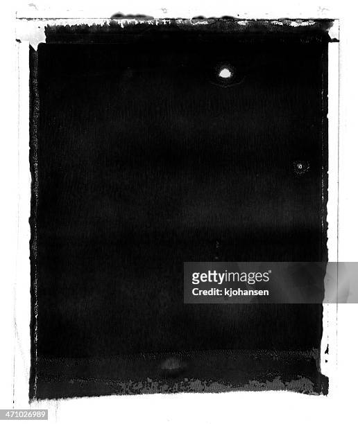 vintage gunge style image frame - black paper texture stockfoto's en -beelden