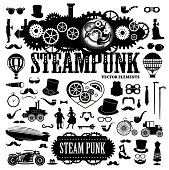 Steampunk elements. Vector icons