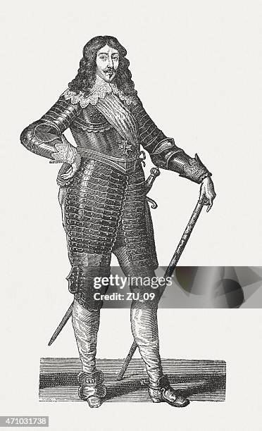 stockillustraties, clipart, cartoons en iconen met louis xiii of france (1601-1643), wood engraving, published in 1881 - franse valuta