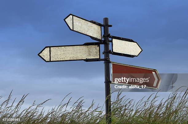 irish signpost (no text) - highway sign stock pictures, royalty-free photos & images