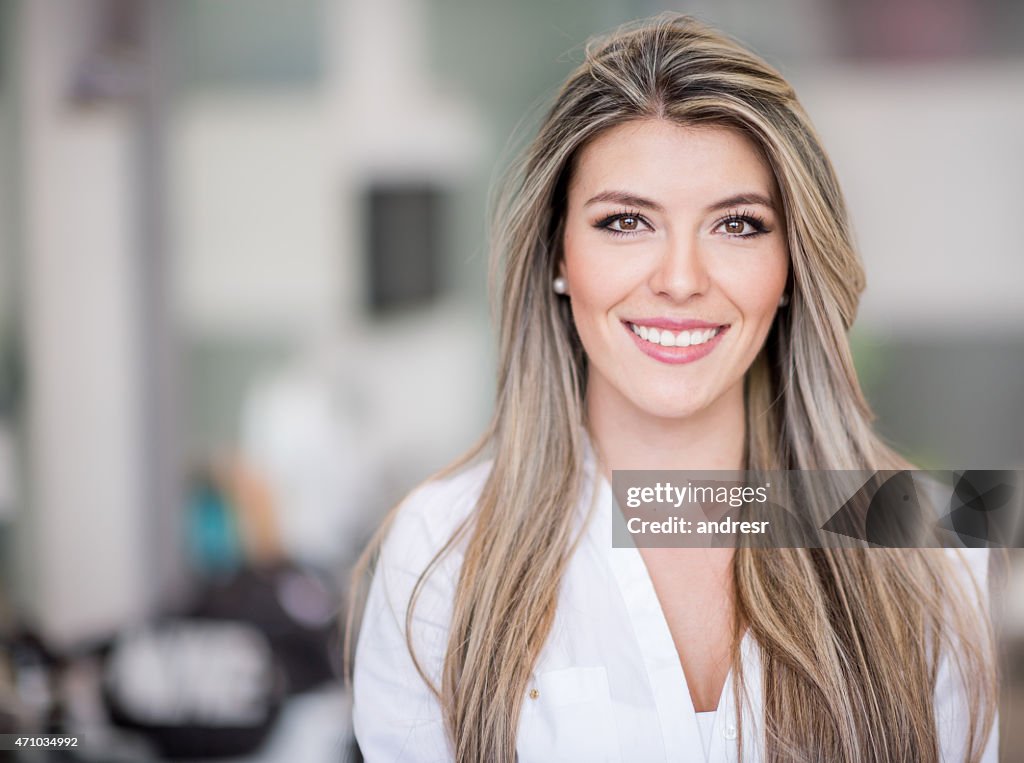 Beautiful woman at the hairdresser