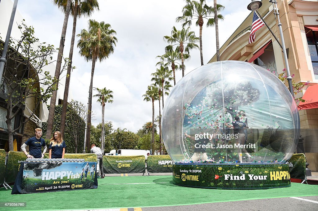 HAPPYish Snow Globe Installation