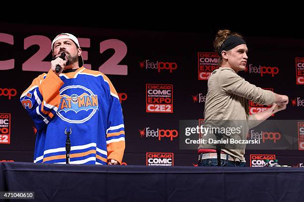 Kevin Smith and Jason Mewes attend the C2E2 Chicago Comic and Entertainment Expo at McCormick Place on April 24, 2015 in Chicago, Illinois.