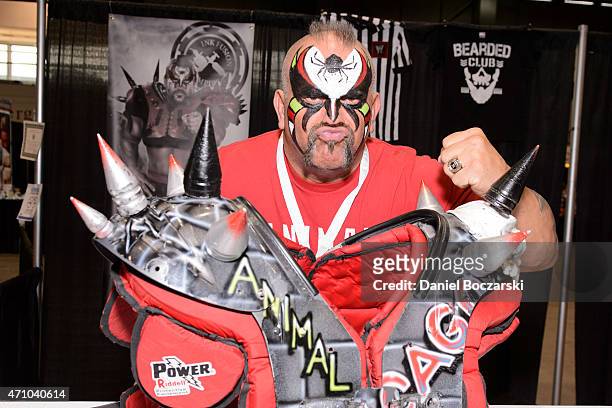 Joe Laurinaitis aka Road Warrior Animal attends the C2E2 Chicago Comic and Entertainment Expo at McCormick Place on April 24, 2015 in Chicago,...