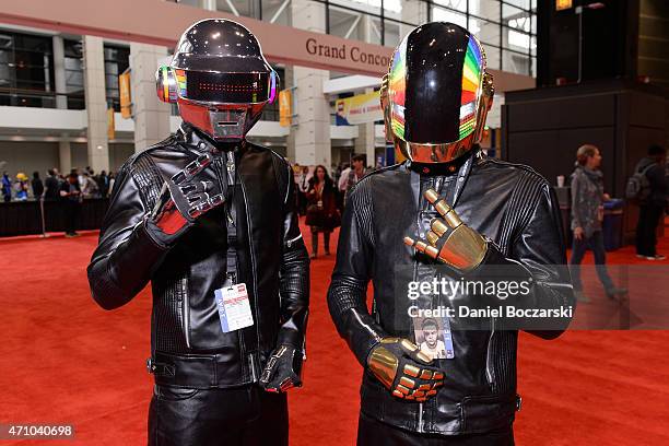 Cosplayers dressed as Daft Punk attend the C2E2 Chicago Comic and Entertainment Expo at McCormick Place on April 24, 2015 in Chicago, Illinois.