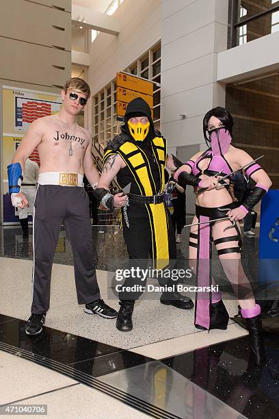 Cosplayers dressed as Mortal Kombat characters attend the C2E2 Chicago Comic and Entertainment Expo at McCormick Place on April 24, 2015 in Chicago,...