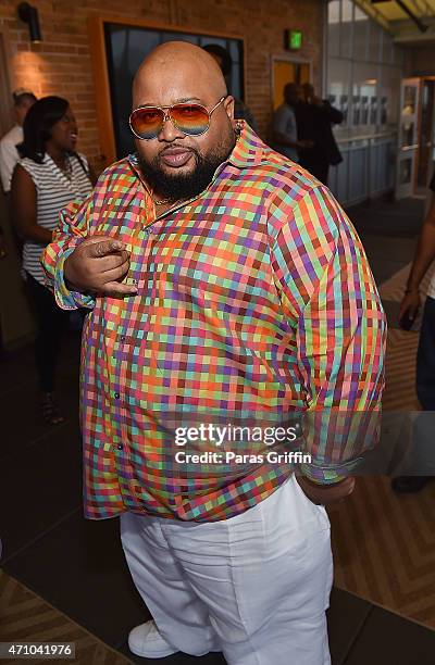 Producer Jazze Pha arrives at Jamie Foxx private listening session at The Glenn Hotel on April 24, 2015 in Atlanta, Georgia.