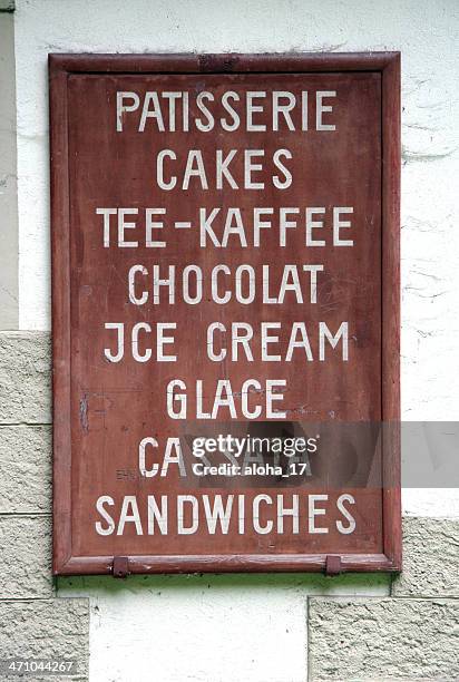 old wooden signboard - handmålad bildbanksfoton och bilder