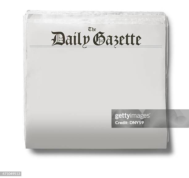 the daily gazette newspaper on a white background - headlines stock pictures, royalty-free photos & images