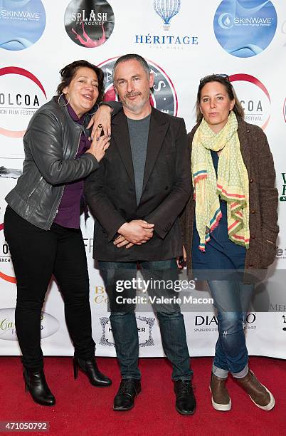 Alejandra Norambuena Skira, Francois Truffart and Anouchka Van Riel arrive at COLCOA, French Film Festival Barnes After Party at Heritage Fine Wines...