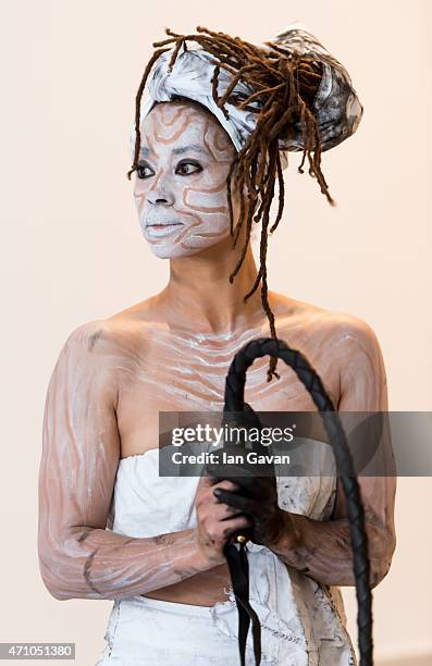 Artist Jeannette Ehlers performs her inaugural performance of 'Whip It Good'at Autograph on April 24, 2015 in London, England. Jeannette Ehlers'...