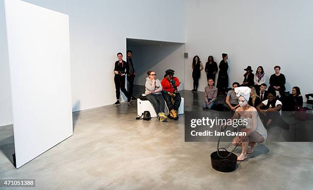 Artist Jeannette Ehlers performs her inaugural performance of 'Whip It Good'at Autograph on April 24, 2015 in London, England. Jeannette Ehlers'...