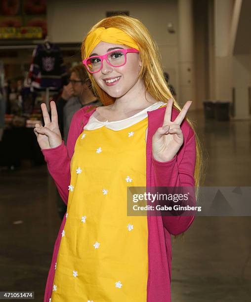 Cosplay model Sky, dressed as the character Honey Lemon from the "Big Hero 6" comics, attends Wizard World Comic Con Las Vegas at the Las Vegas...