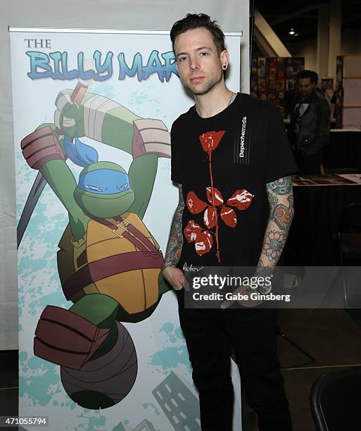 Guitarist/keyboardist of the band Good Charlotte and comic book artist Billy Martin attends Wizard World Comic Con Las Vegas at the Las Vegas...