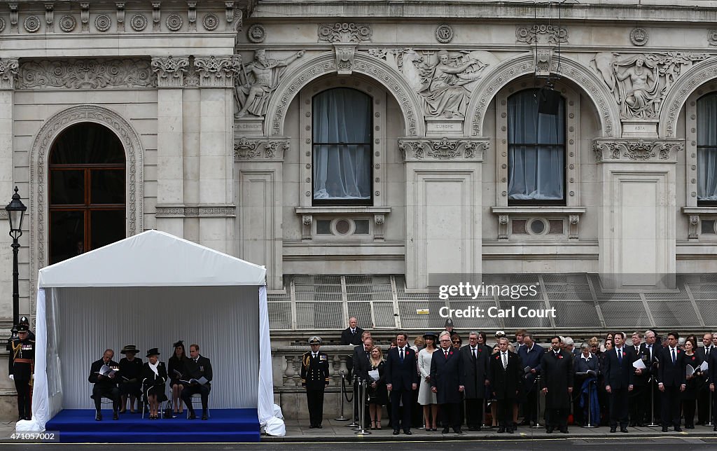 British Royal Family And Government Mark The Gallipoli Centenary At The Cenotaph