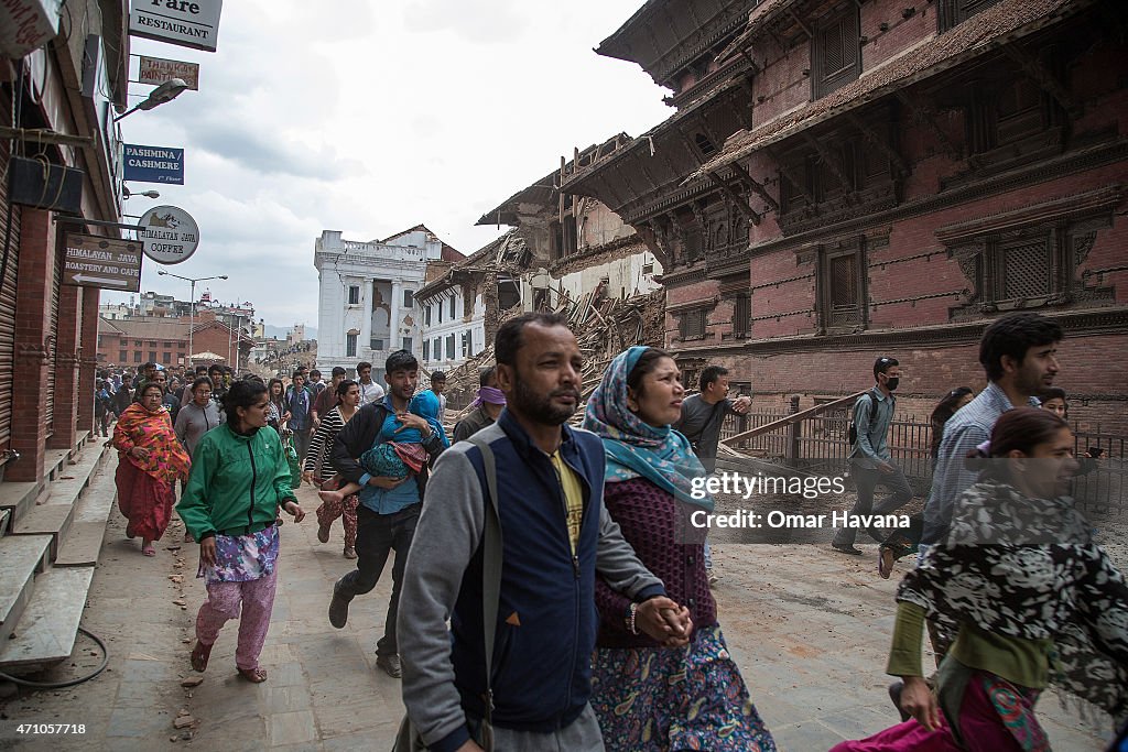 Kathmandu Struck By Powerful Earthquake