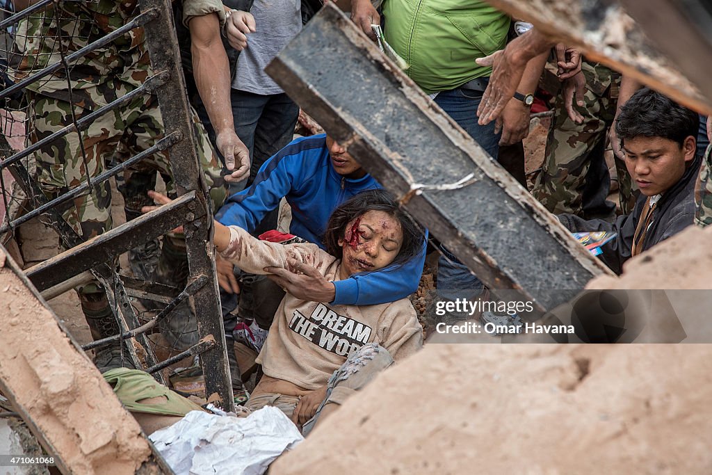 Kathmandu Struck By Powerful Earthquake