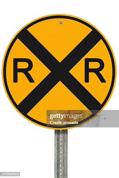 railroad crossing. part of our "create a sign" series. - level crossing stock pictures, royalty-free photos & images