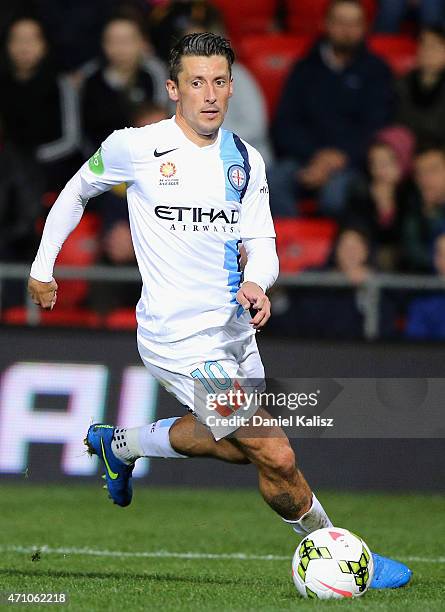 Robert Koren of Melbourne City controls the ball during the round 26 A-League match between Adelaide United and Melbourne City at Coopers Stadium on...