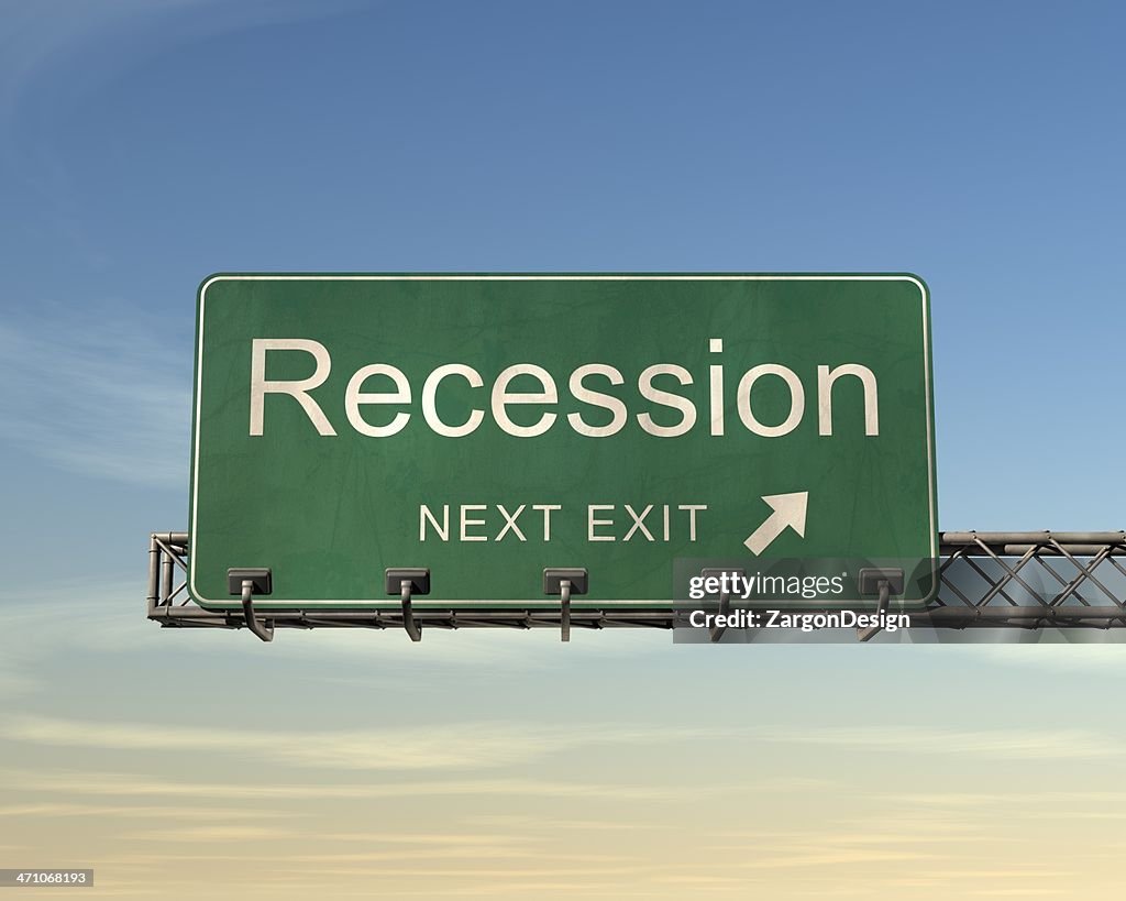 Recession Road Sign