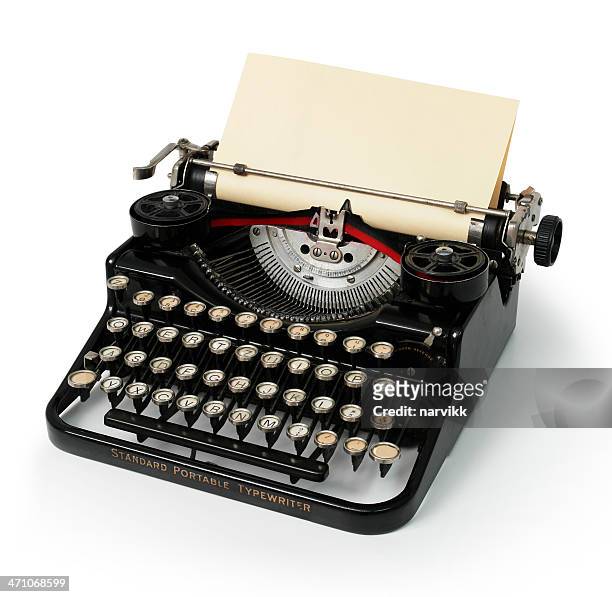 vieja máquina de escribir vintage - writing instrument fotografías e imágenes de stock