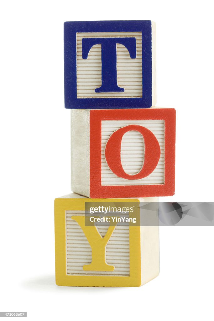 Toy Wooden Block Cubes Stacked for Education, Learning Spelling, Balance