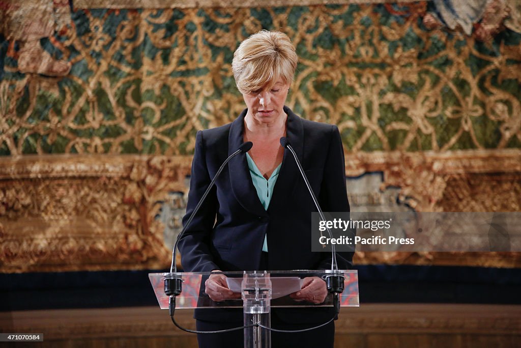 Minister of Defense, Roberta Pinotti, attends the meeting...