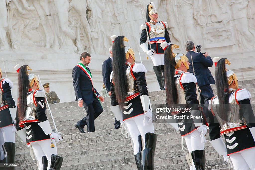 President Mattarella at 70 years of freedom celebration in...