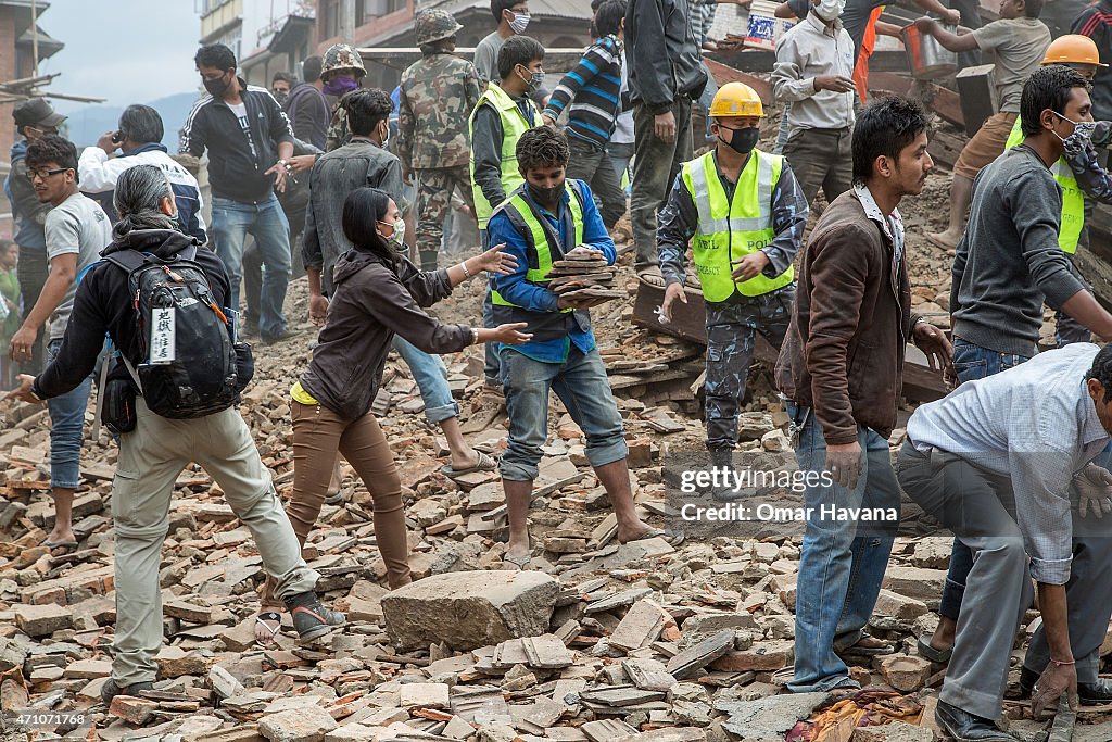 Kathmandu Struck By Powerful Earthquake