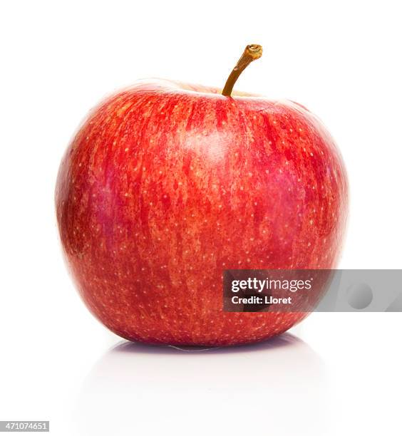 roter apfel - apple white background stock-fotos und bilder