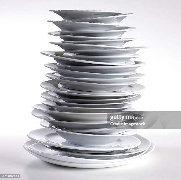 stack of plates - porslin bildbanksfoton och bilder