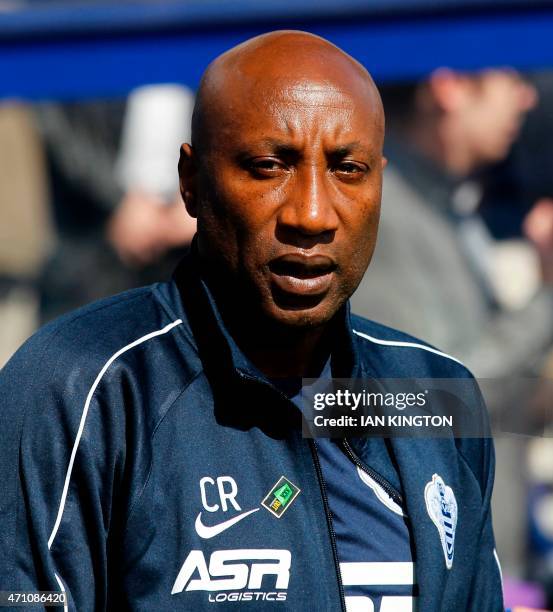 Queens Park Rangers English Manager Chris Ramsey awaits kick off during the English Premier League football match between Queens Park Rangers and...