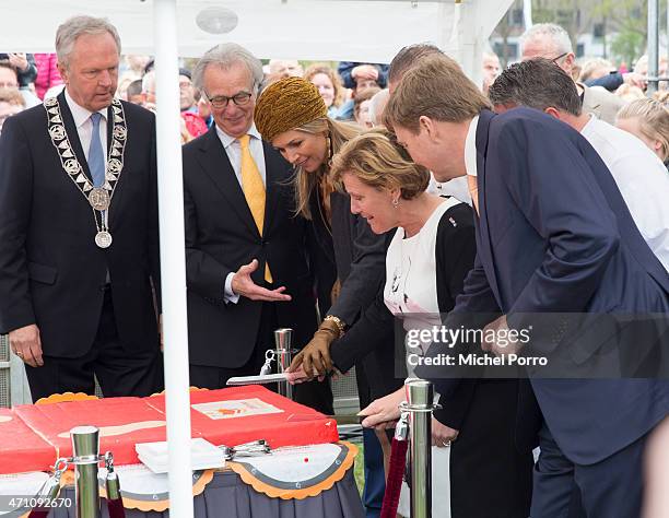 King Willem-Alexander and Queen Maxima of The Netherlands take part in celebrations marking the 200th anniversary of the kingdom on April 25, 2015 in...