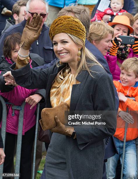 Queen Maxima of The Netherlands takes part in celebrations marking the 200th anniversary of the kingdom on April 25, 2015 in Zwolle, Netherlands.